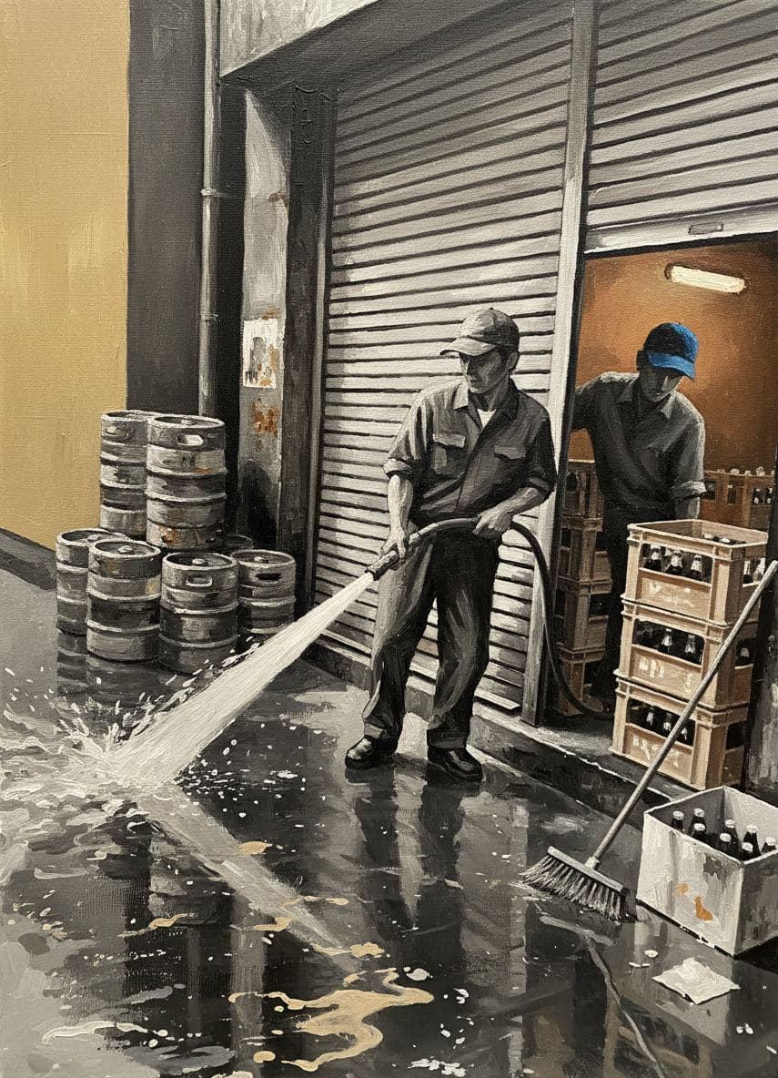 The Driver Hosing Down the Dock — Viktor Eklund · MODULAR one-of-a-kind original