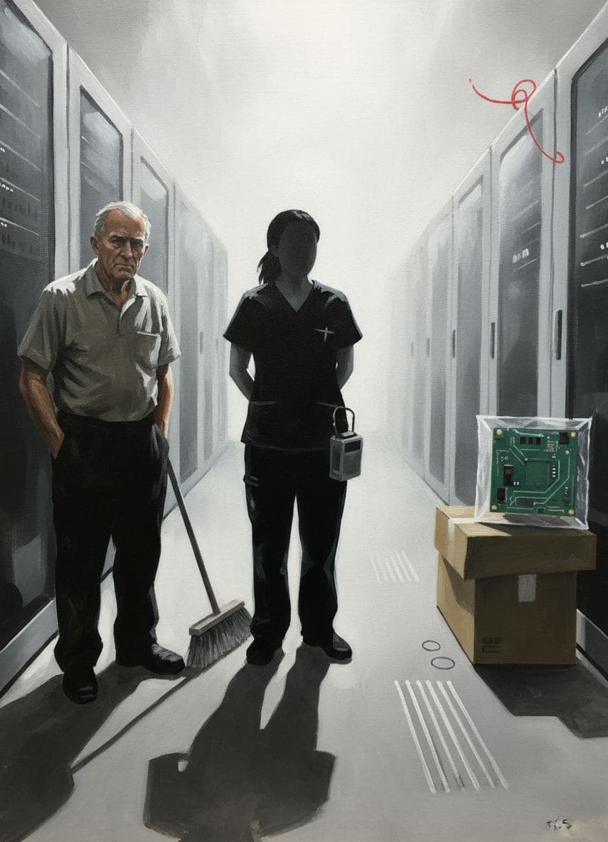 The Engineer Squinting Under Lights — Viktor Eklund · MODULAR one-of-a-kind original