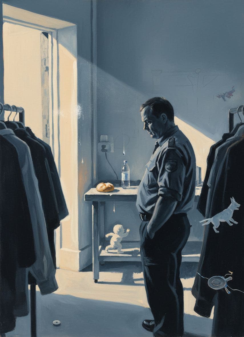The Guard Slumps Backstage — Saskia Vandenberg · MODULAR one-of-a-kind original