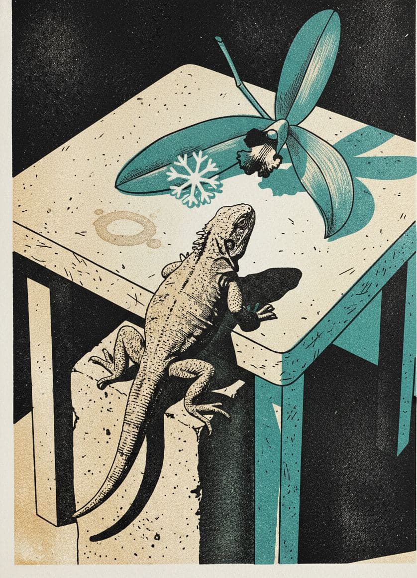 The Iguana's Single Snowflake — Anya Pietrowski · MODULAR one-of-a-kind original