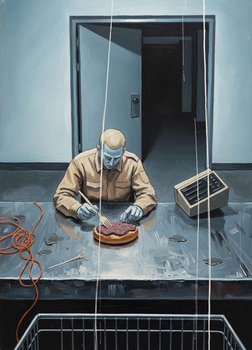 The Security Guard's Last Bite — Viktor Eklund · MODULAR one-of-a-kind original