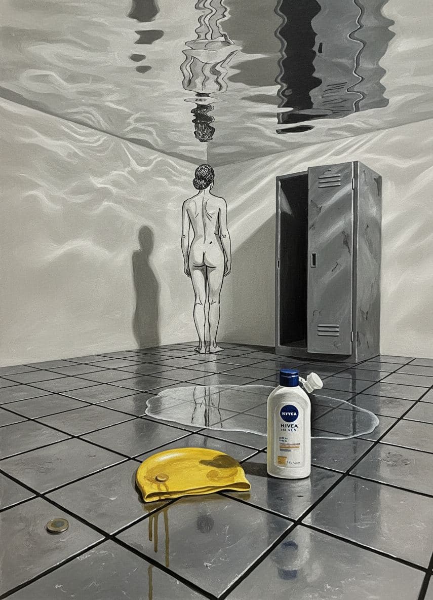The Swimming Pool's Lonely Yellow Cap — Stefan Tannhäuser · MODULAR one-of-a-kind original