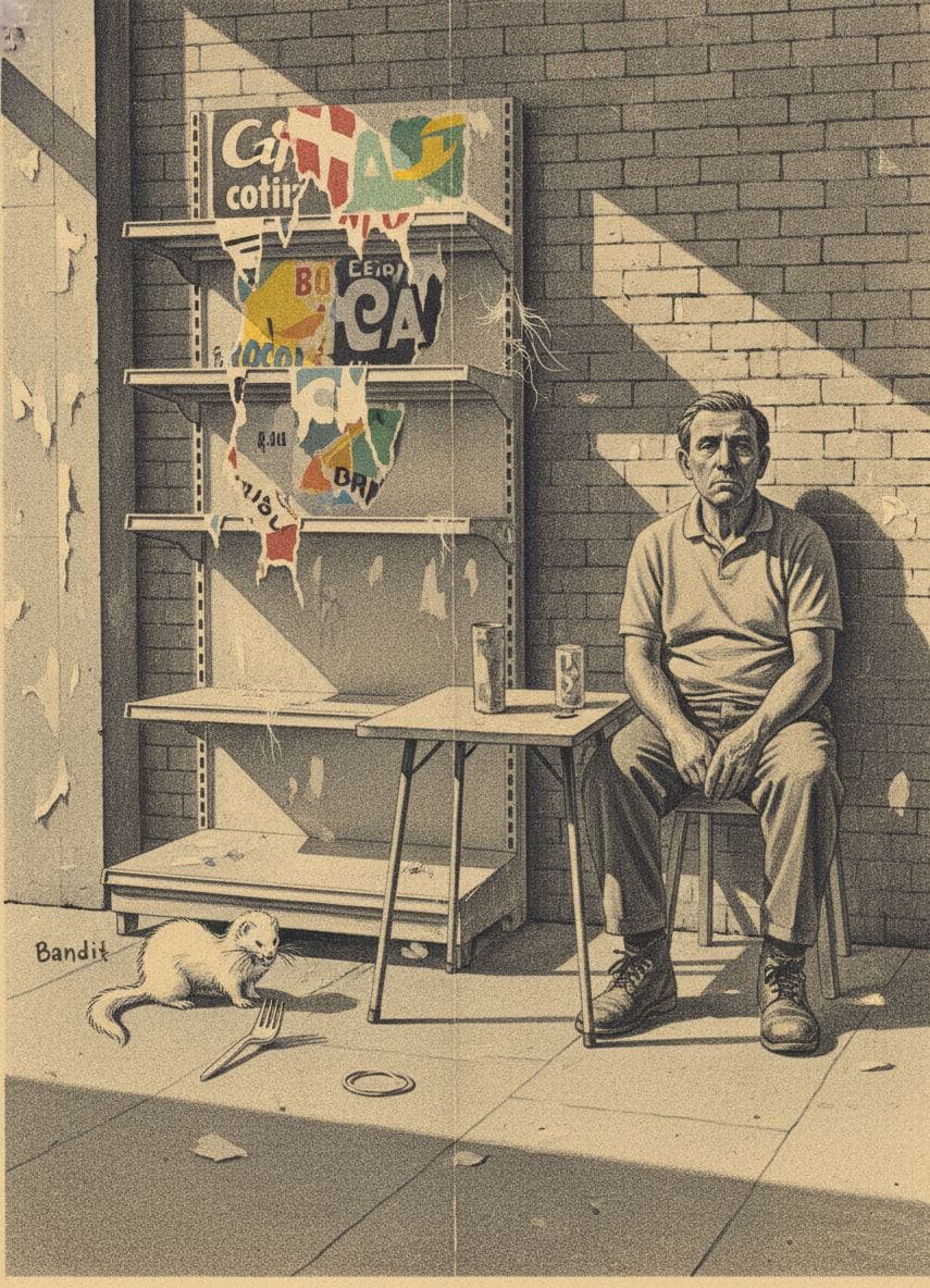 The White Ferret's Quiet Dignity — Irmela Bechmann · MODULAR one-of-a-kind original