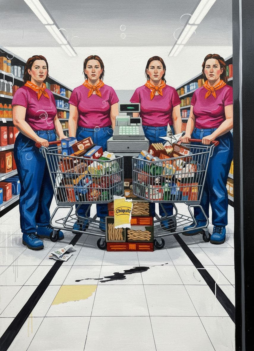 The Women Barricade the Aisle — Viktor Eklund · MODULAR one-of-a-kind original