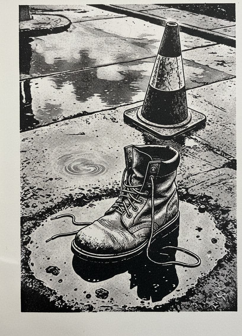 The Worker Leaving the Scene — Hilda Prosser · MODULAR one-of-a-kind original