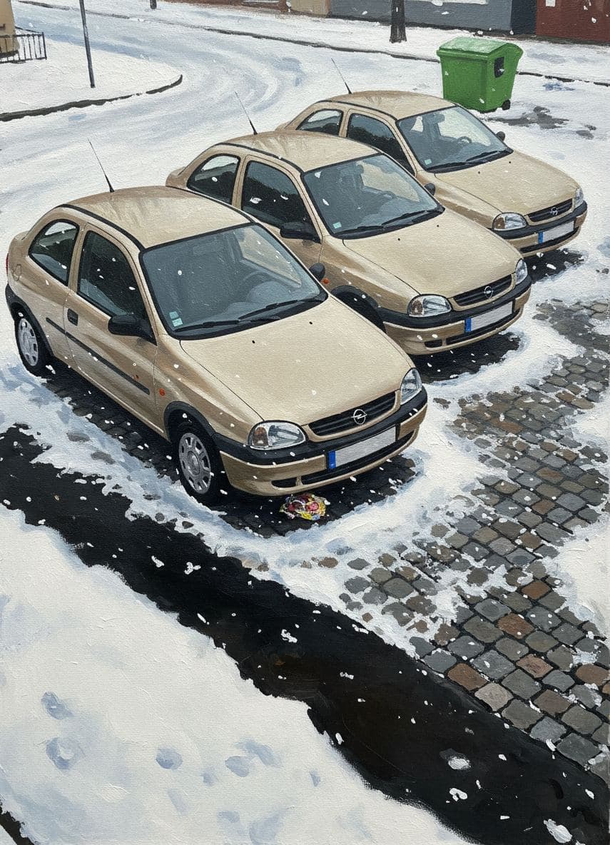 Three Beige Corsas — Saskia Vandenberg · MODULAR one-of-a-kind original