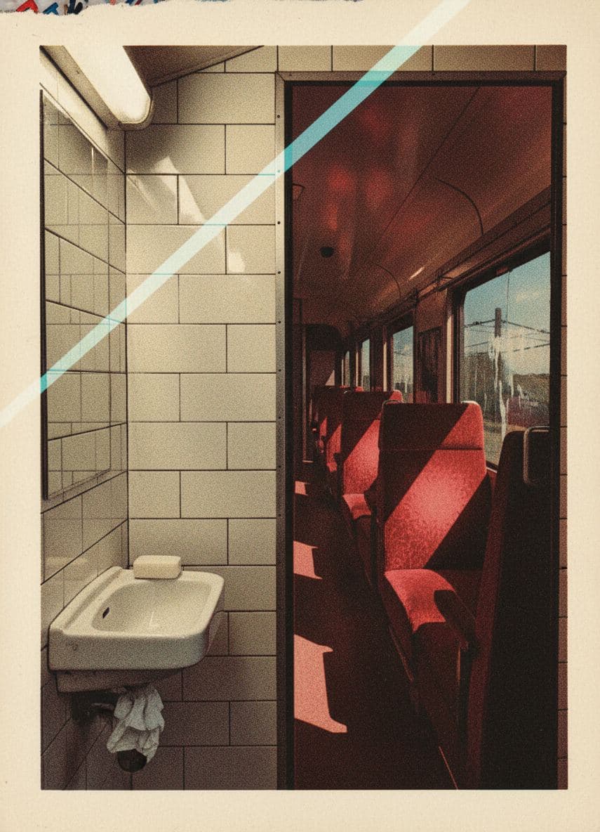 Train Carriage and the Empty Lavatory — Irmela Bechmann · MODULAR one-of-a-kind original