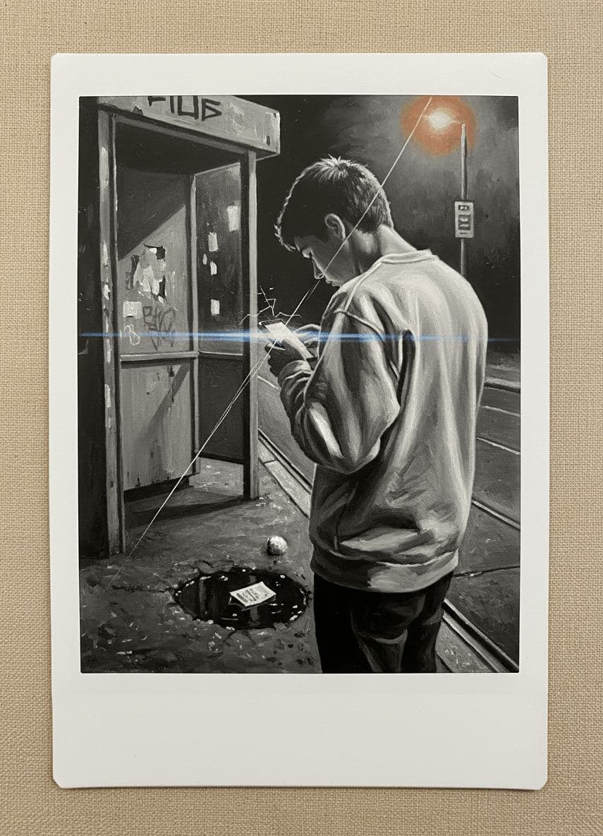 Tram Stop with a Cracked Screen — Matteo Iannelli · MODULAR one-of-a-kind original
