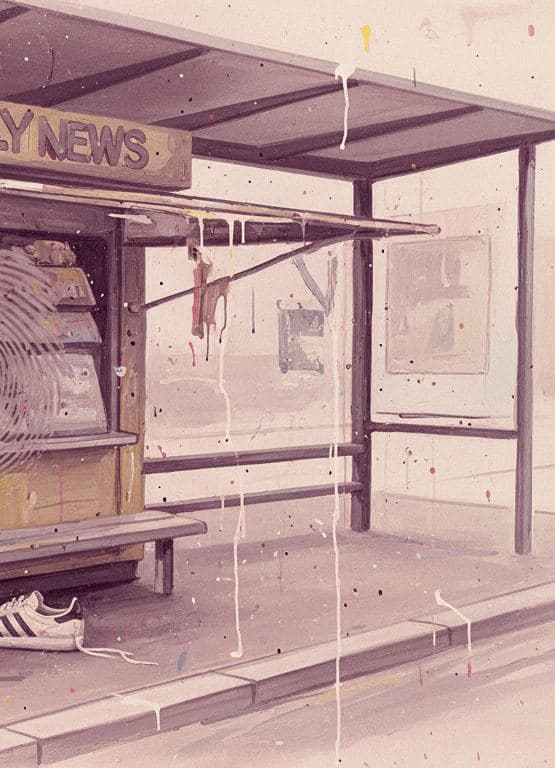 Tram Stop with a Lost Sneaker — Stefan Tannhäuser · MODULAR one-of-a-kind original
