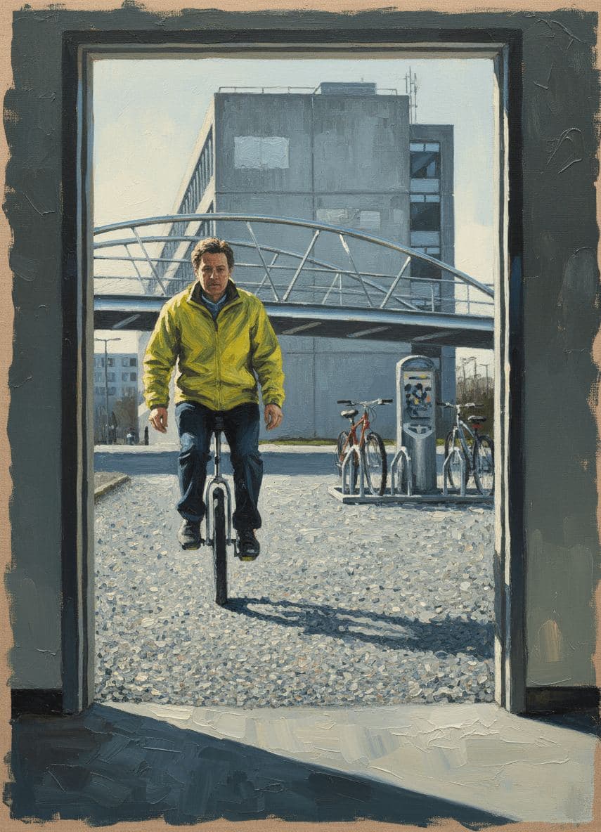 Unicyclist Navigating the Path — Matteo Iannelli · MODULAR one-of-a-kind original