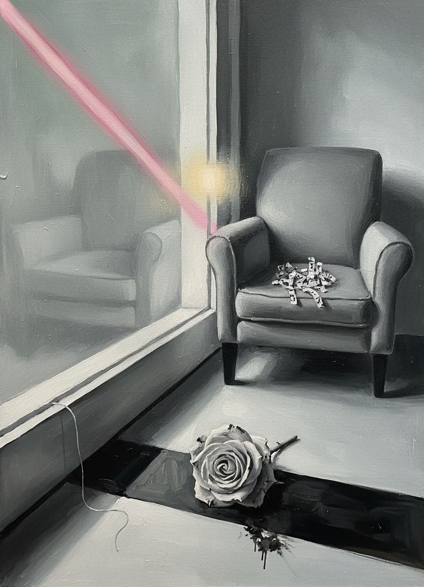 Untitled (Rain-Soaked Rosebud) — Saskia Vandenberg · MODULAR one-of-a-kind original