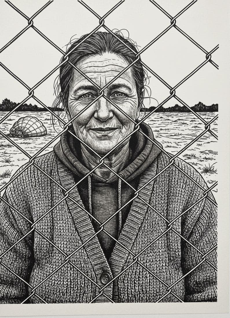 Untitled (Reflected Face, Chain-Link) — Anya Pietrowski · MODULAR one-of-a-kind original