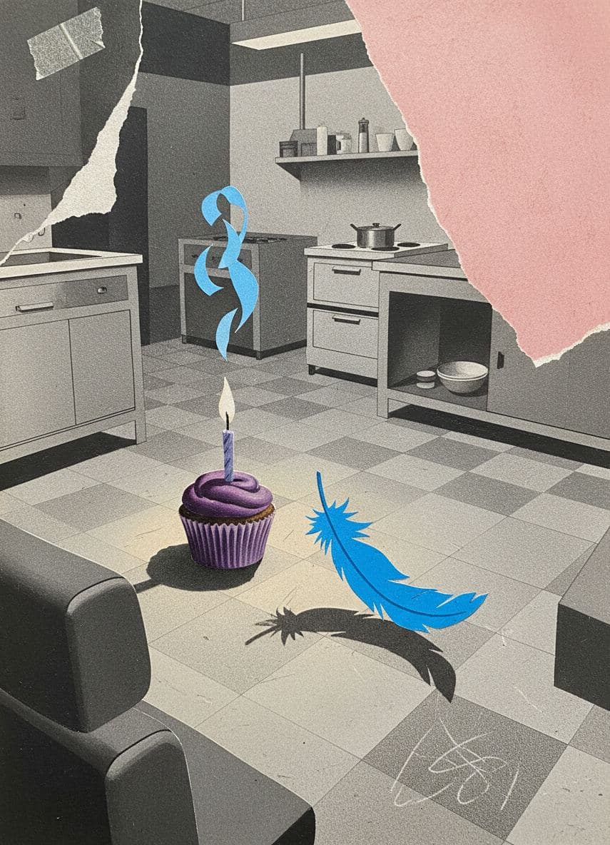 Violet Cupcake on the Floor — Irmela Bechmann · MODULAR one-of-a-kind original